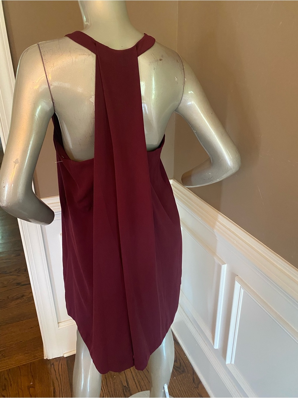 NWT Ann Taylor Loft Sleeveless racer back Petite Shift Dress in Burgundy size MP